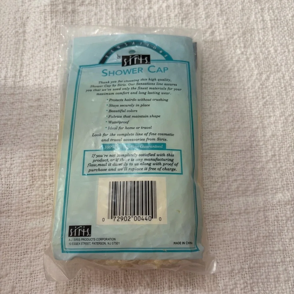 Siris Shower Cap XL Size for Fuller Styles Sensation Satin Lined Vinyl 1-pk NIP